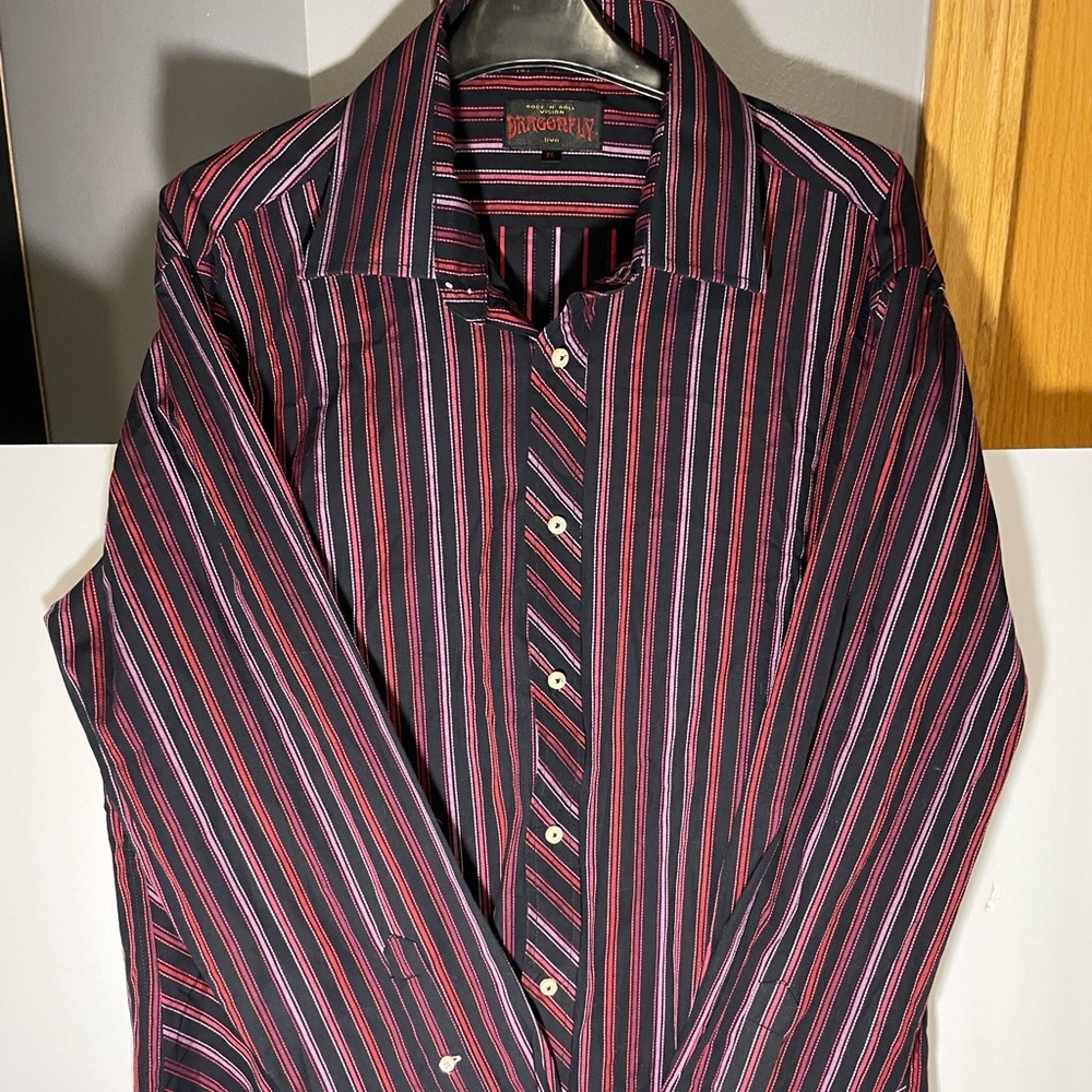 Dragon Fly Rock N Roll Vision Button up shirt (size XL)